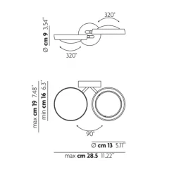 Lodes Nautilus LED Wandleuchte, 2700 K