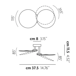 Lodes Puzzle Double Round LED Wand- / Deckenleuchte
