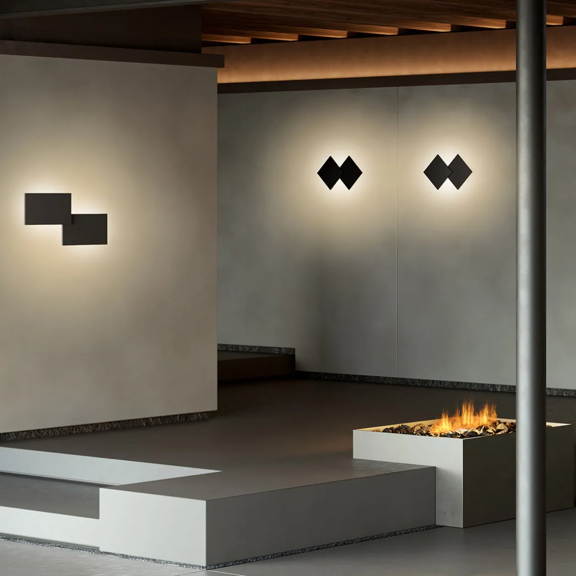 Lodes Puzzle Double Square LED Wand- / Deckenleuchte