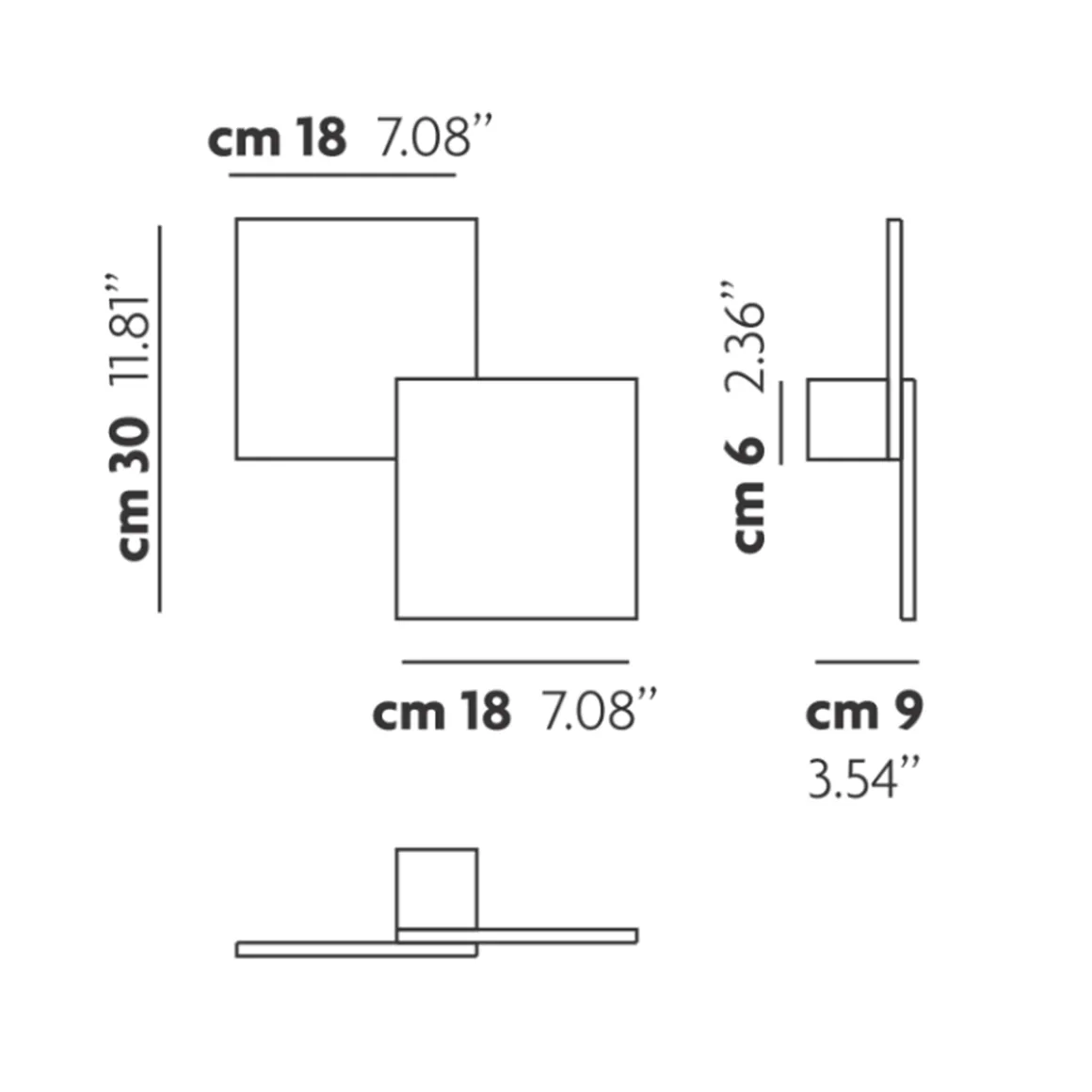 Lodes Puzzle Double Square LED Wand- / Deckenleuchte