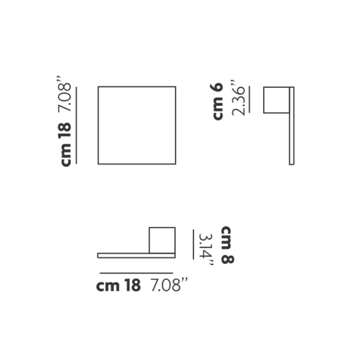Lodes Puzzle Single Square LED Wand- / Deckenleuchte, Rückläufer