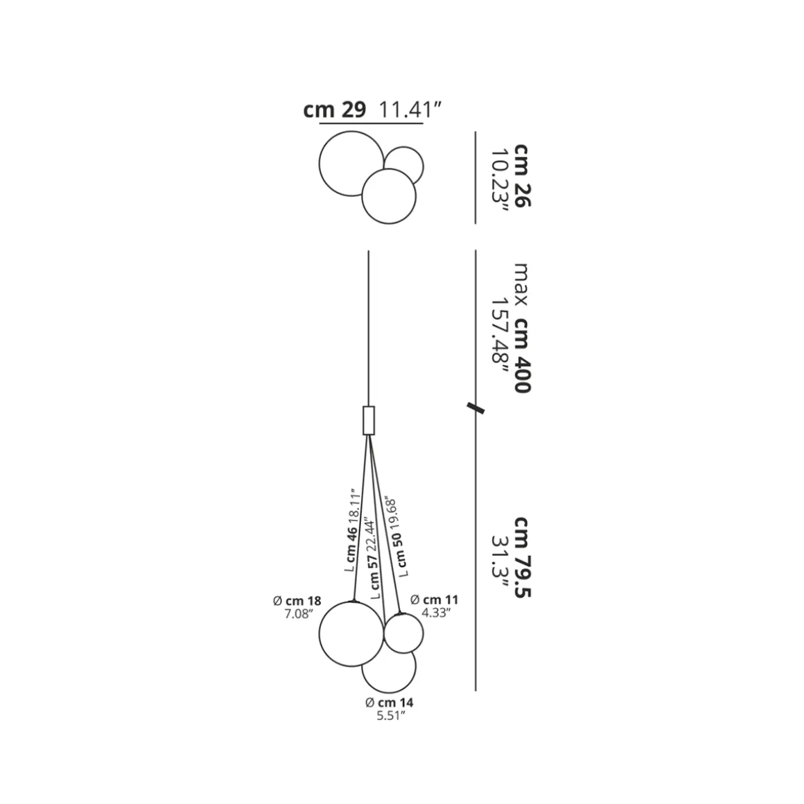 Lodes Random LED Pendelleuchte, 12-flg.