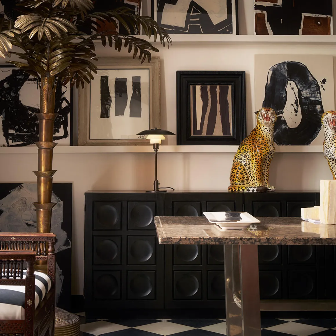 Louis Poulsen PH 3/2 Aged Brass Opal Tischleuchte