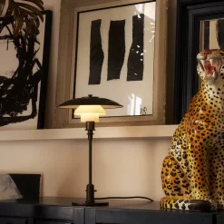 Louis Poulsen PH 3/2 Aged Brass Opal Tischleuchte