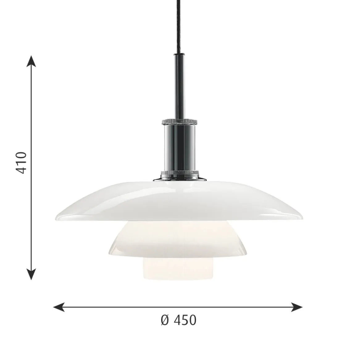 Louis Poulsen PH 4½-4 Glas Pendelleuchte
