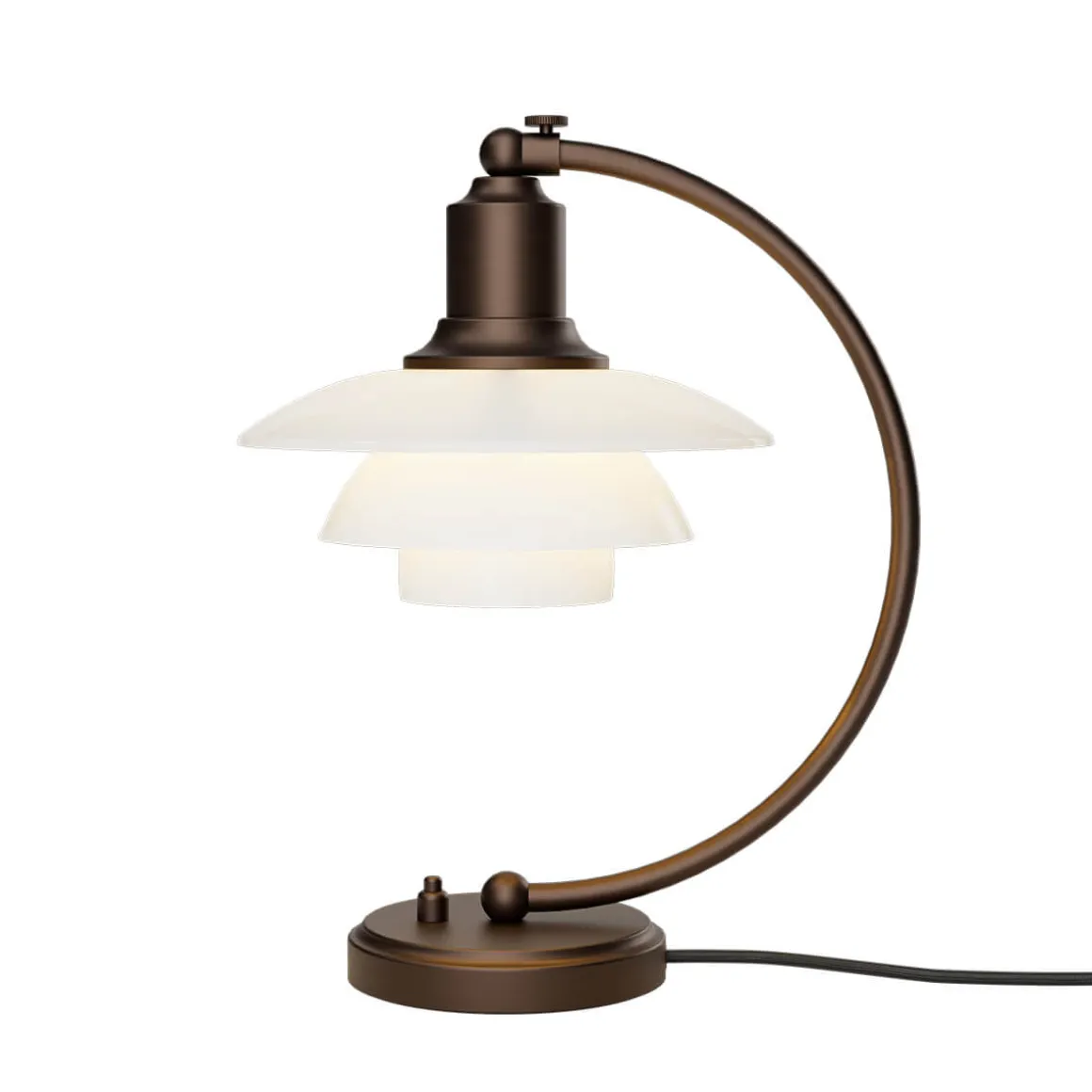 Louis Poulsen PH 2/2 Luna Aged Brass Opal Tischleuchte