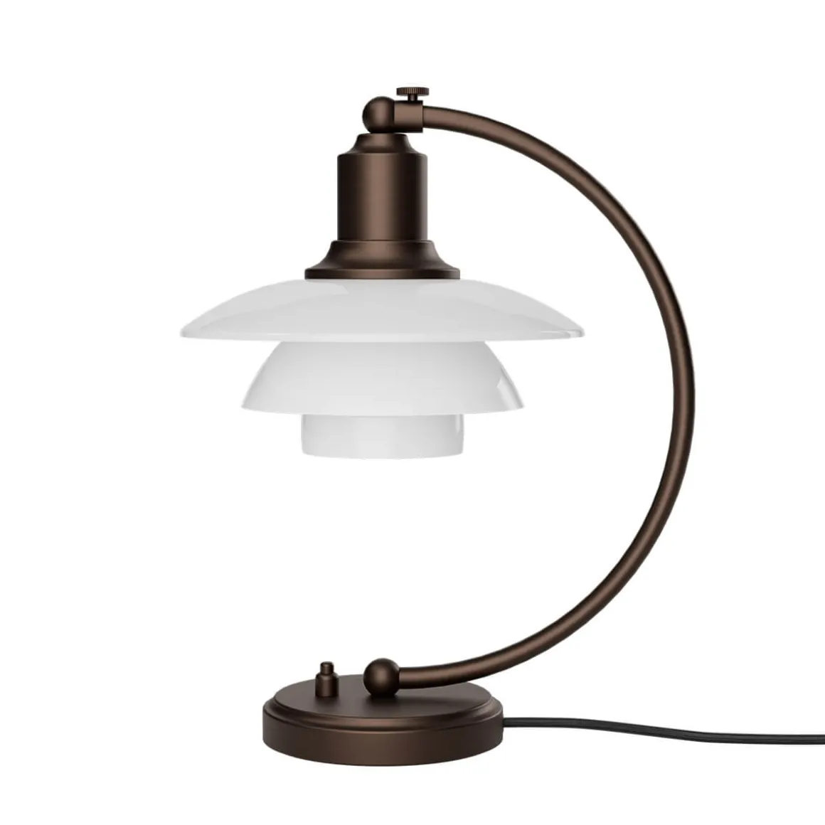 Louis Poulsen PH 2/2 Luna Aged Brass Opal Tischleuchte