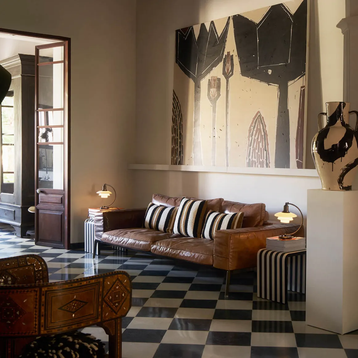 Louis Poulsen PH 2/2 Luna Aged Brass Opal Tischleuchte