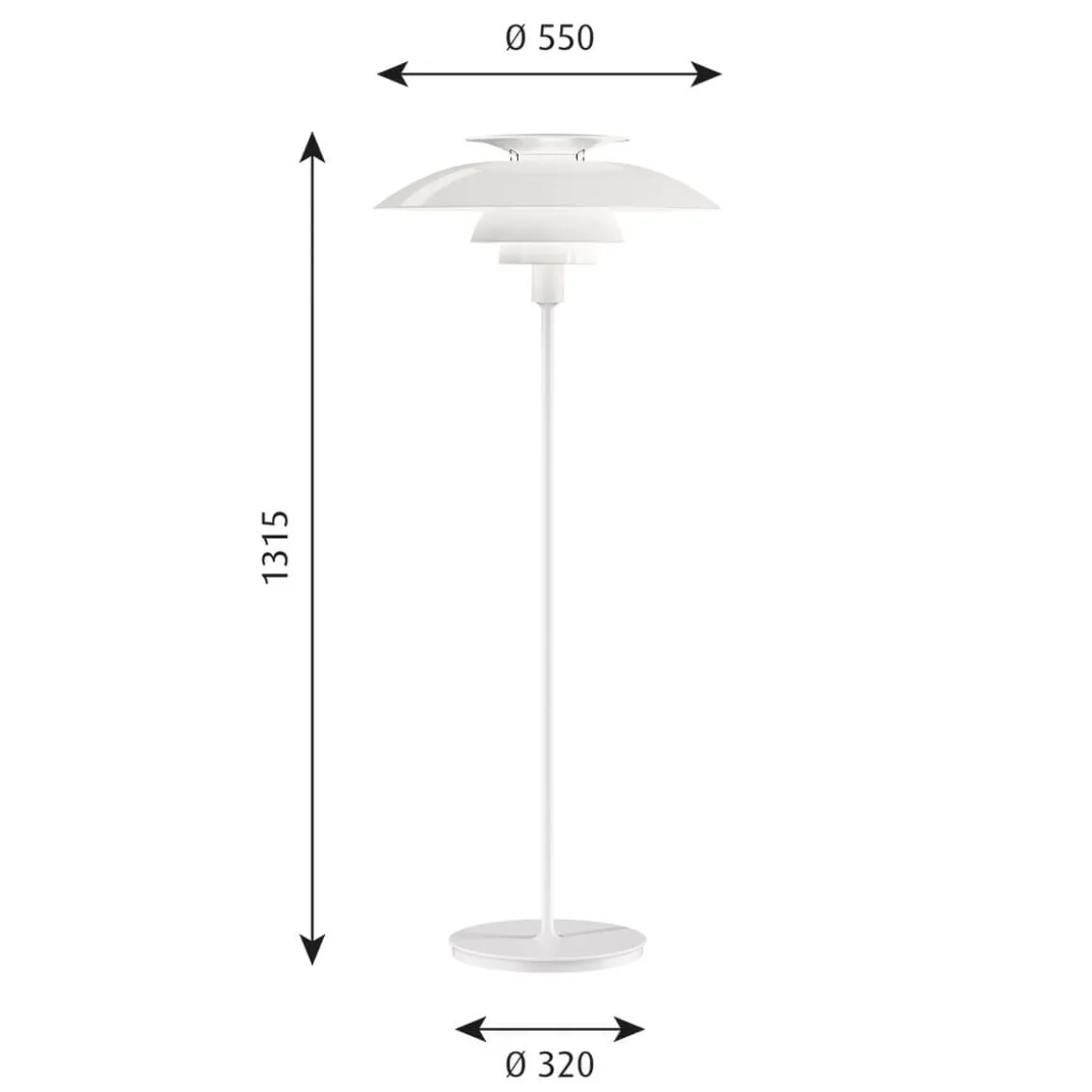 Louis Poulsen PH 80 Stehleuchte, mit Dimmer