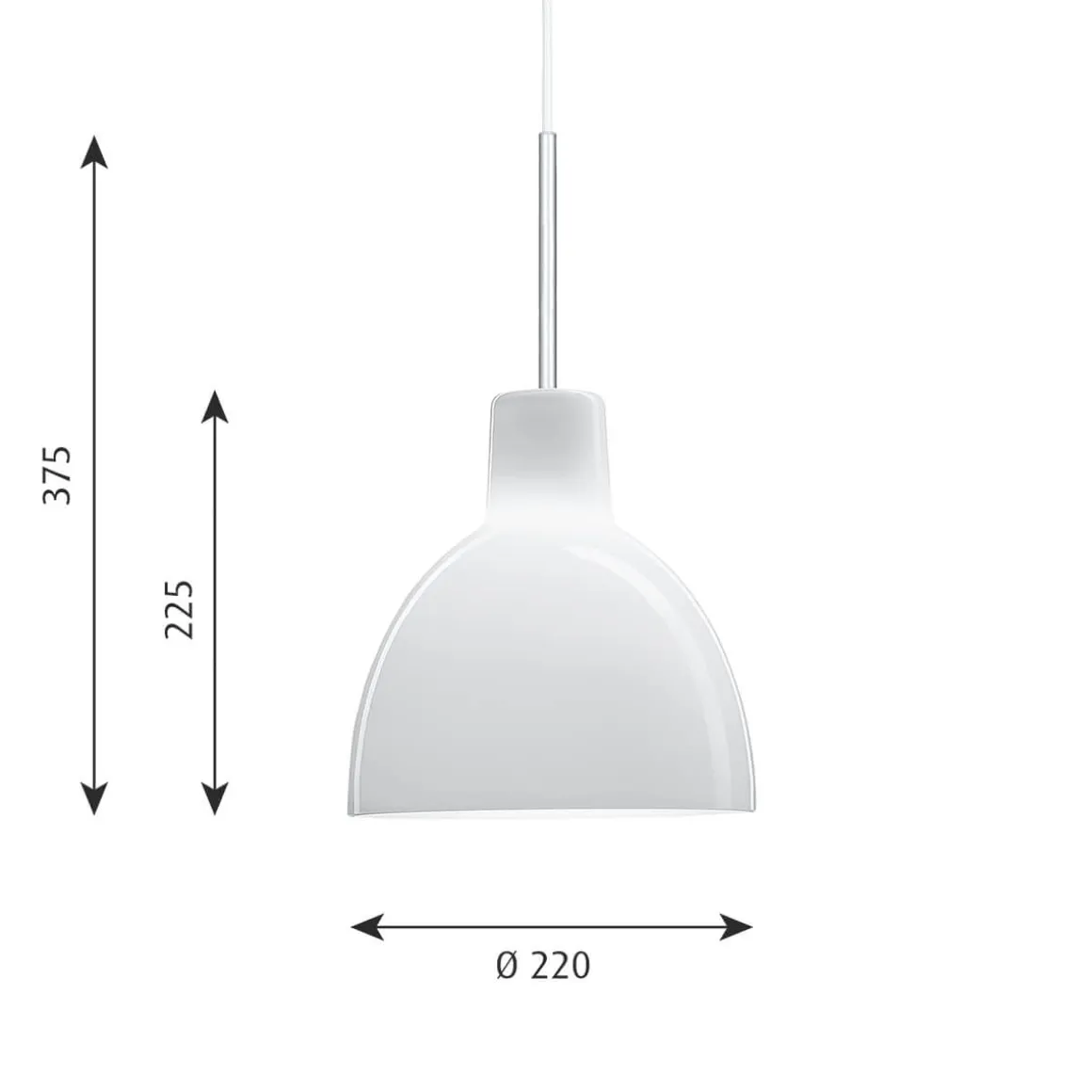 Louis Poulsen Toldbod 155/220 Glas Pendelleuchte