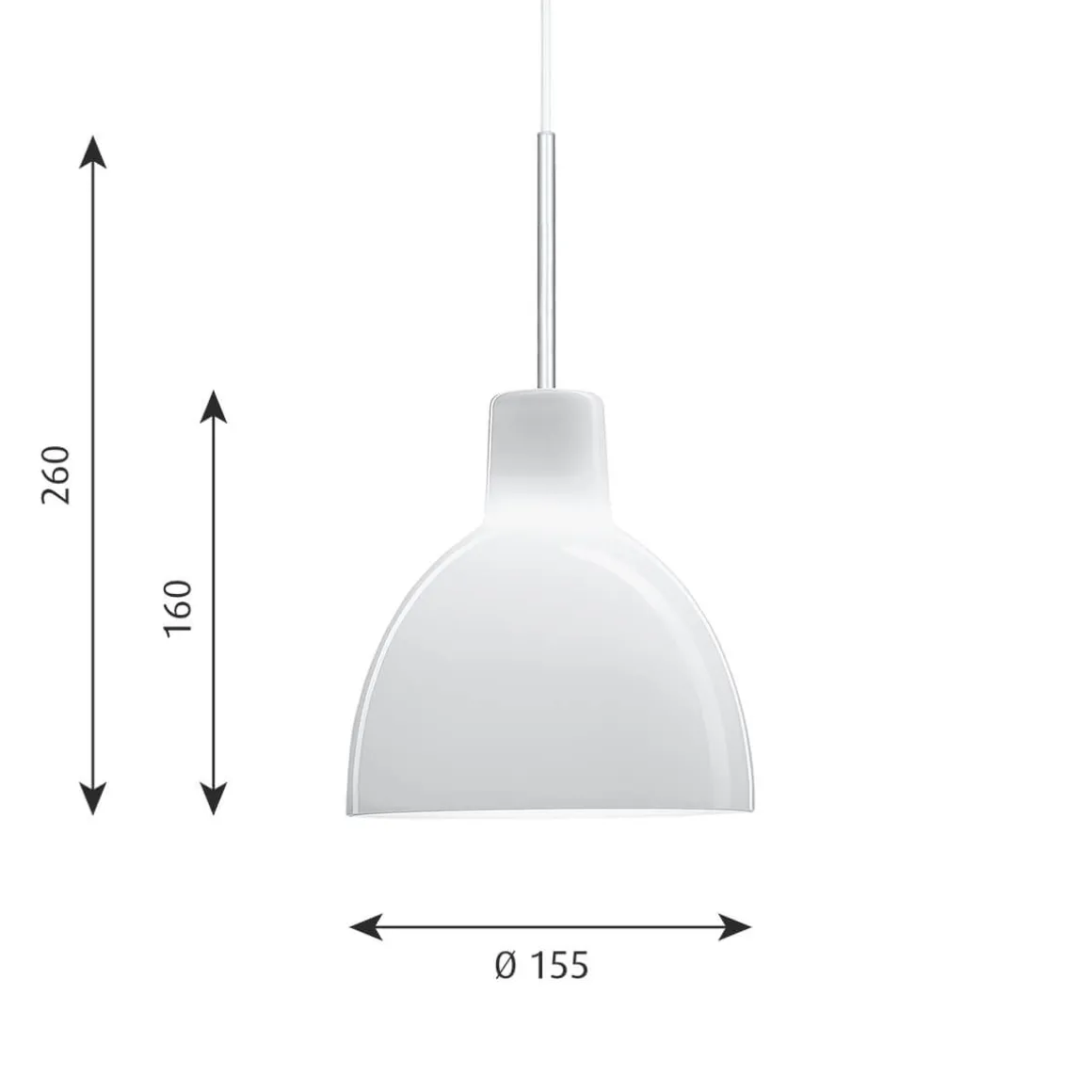 Louis Poulsen Toldbod 155/220 Glas Pendelleuchte