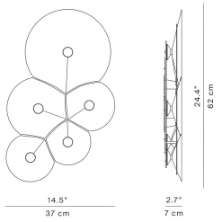 Luceplan Bulbullia LED Parete, 5-flg.