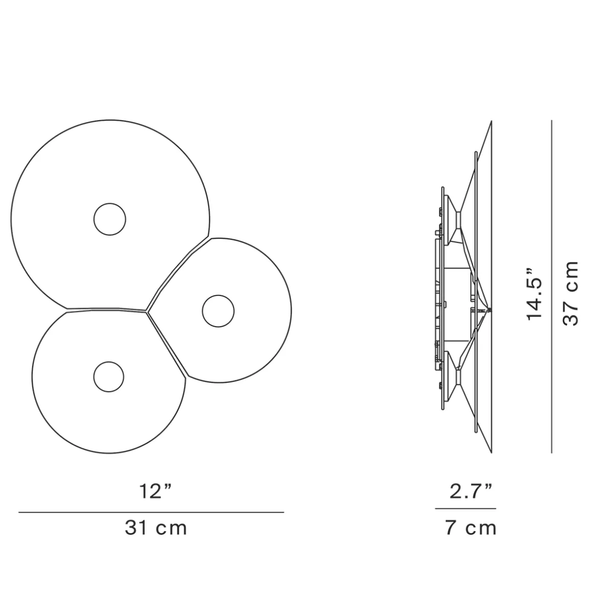 Luceplan Bulbullia LED Parete, 3-flg.