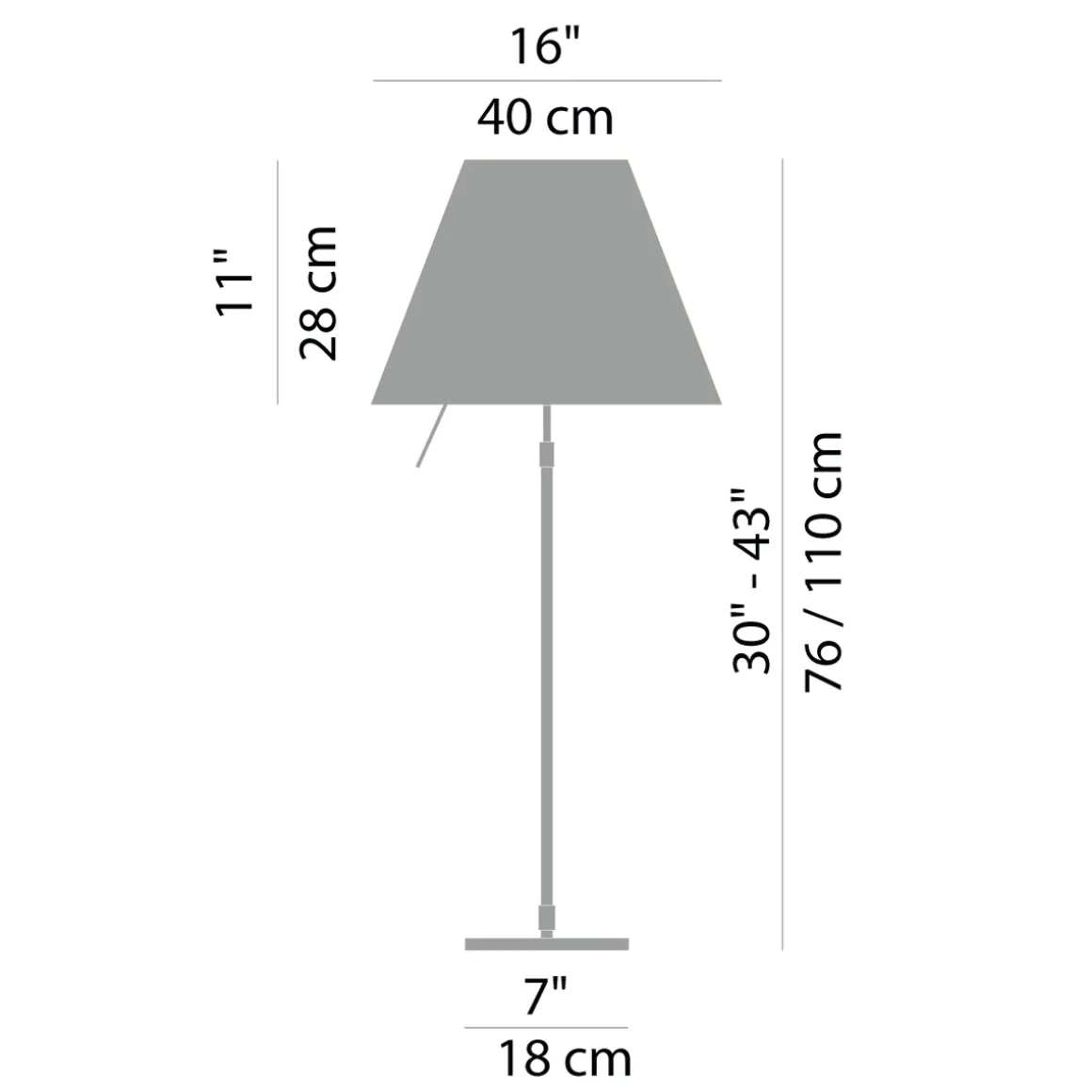 Luceplan Costanza Tavolo Teleskop mit Touchdimmer, Messing