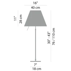 Luceplan Costanza Tavolo Teleskop mit Touchdimmer und Diffusor