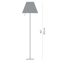 Luceplan Costanza Terra Fix mit Schalter, Alu