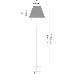 Luceplan Costanza Terra Teleskop mit Touchdimmer, schwarz