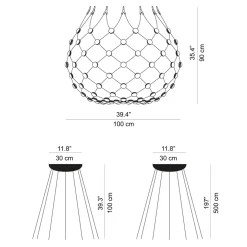 Luceplan Mesh LED Sospensione, mit Casambi