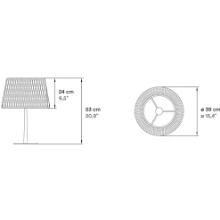 LZF Lamps Lola Medium Tischleuchte, elfenbeinweiß matt