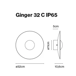 Marset Ginger 32C IP65 LED Wand- / Deckenleuchte
