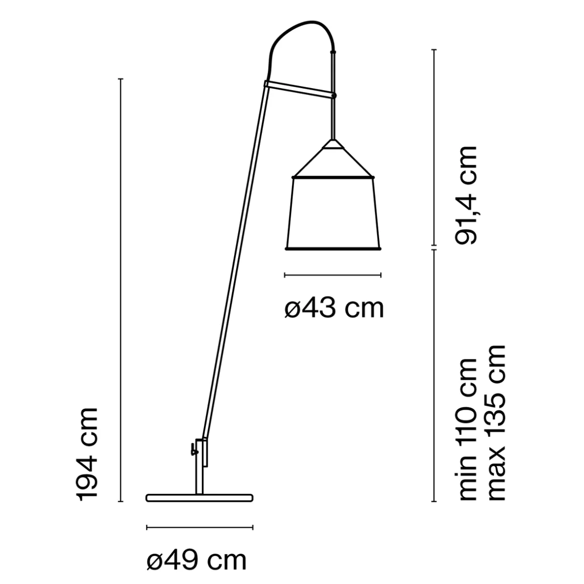 Marset Jaima P207+43 IP65 LED Stehleuchte, mit Sockel