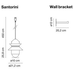 Marset Santorini Wandleuchte mit Wandhaken