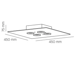 Milan Equal Deckenleuchte, 45 x 45 cm