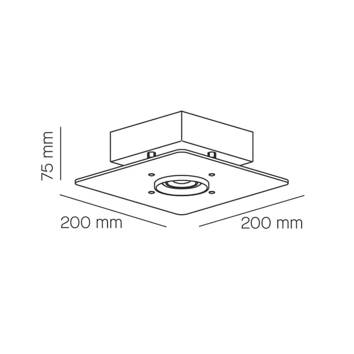 Milan Equal Deckenleuchte, 20 x 20 cm