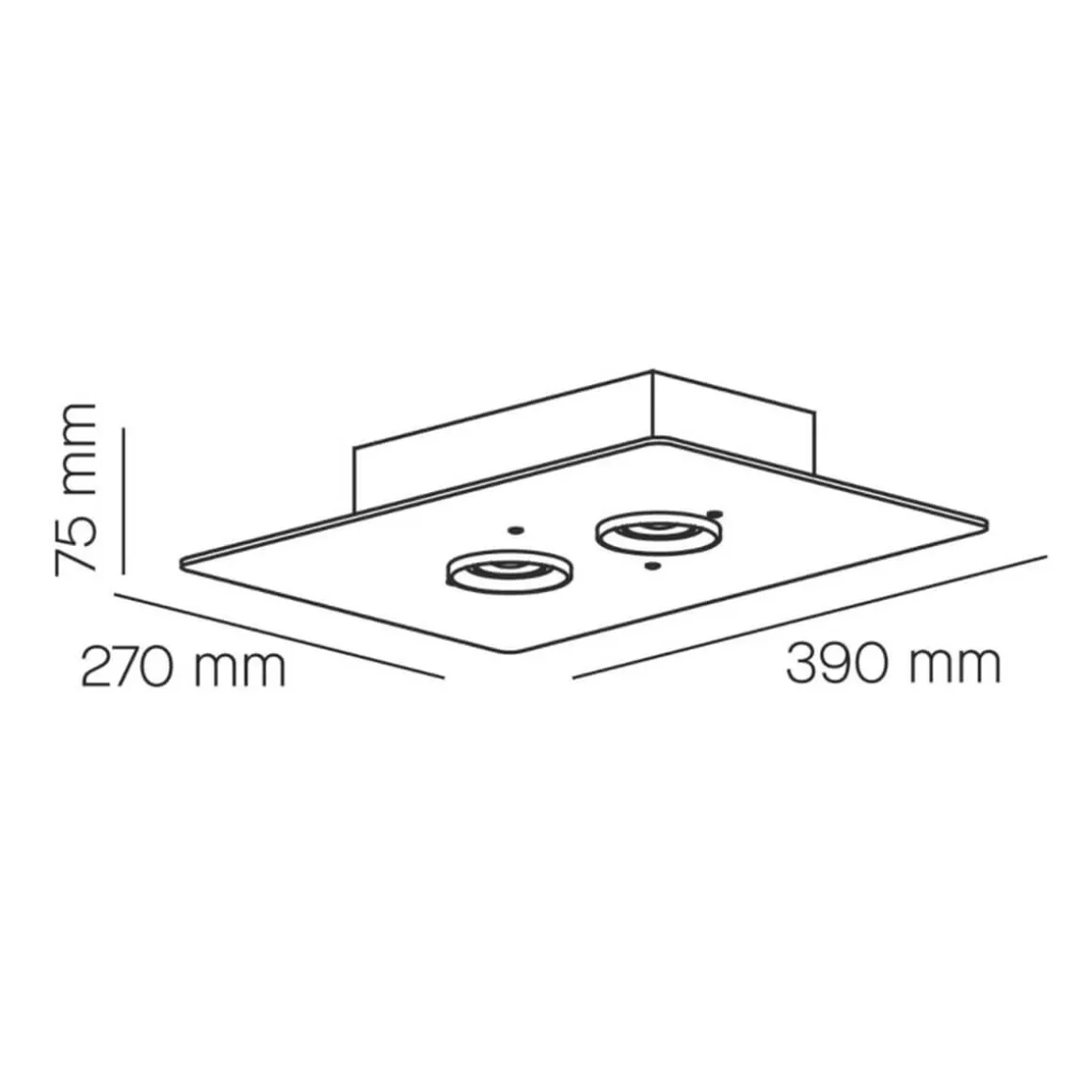 Milan Equal Deckenleuchte, 39 x 27 cm