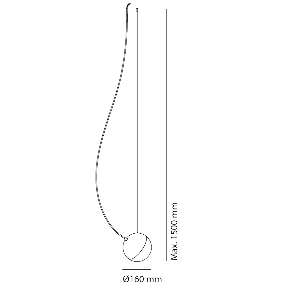 Milan Half Pendelleuchte, Ø 16 cm