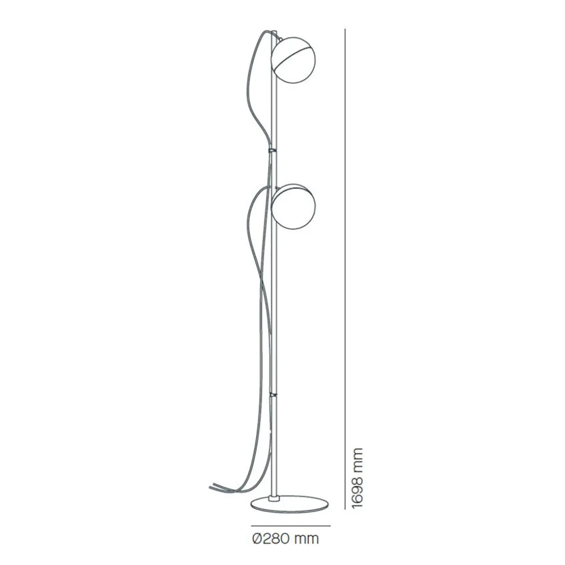 Milan Half Stehleuchte, 2-flg.