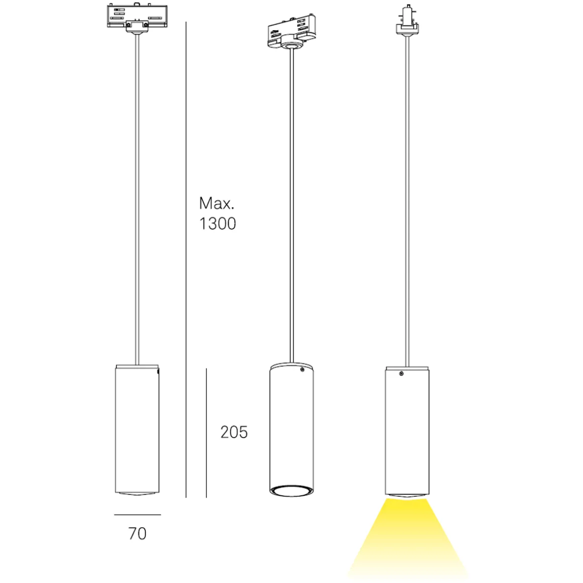 Milan Kronn 70 GU10 ST3P. System-Pendelleuchte
