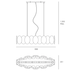 Milan Obolo LED Pendelleuchte, oval, Auslaufmodell