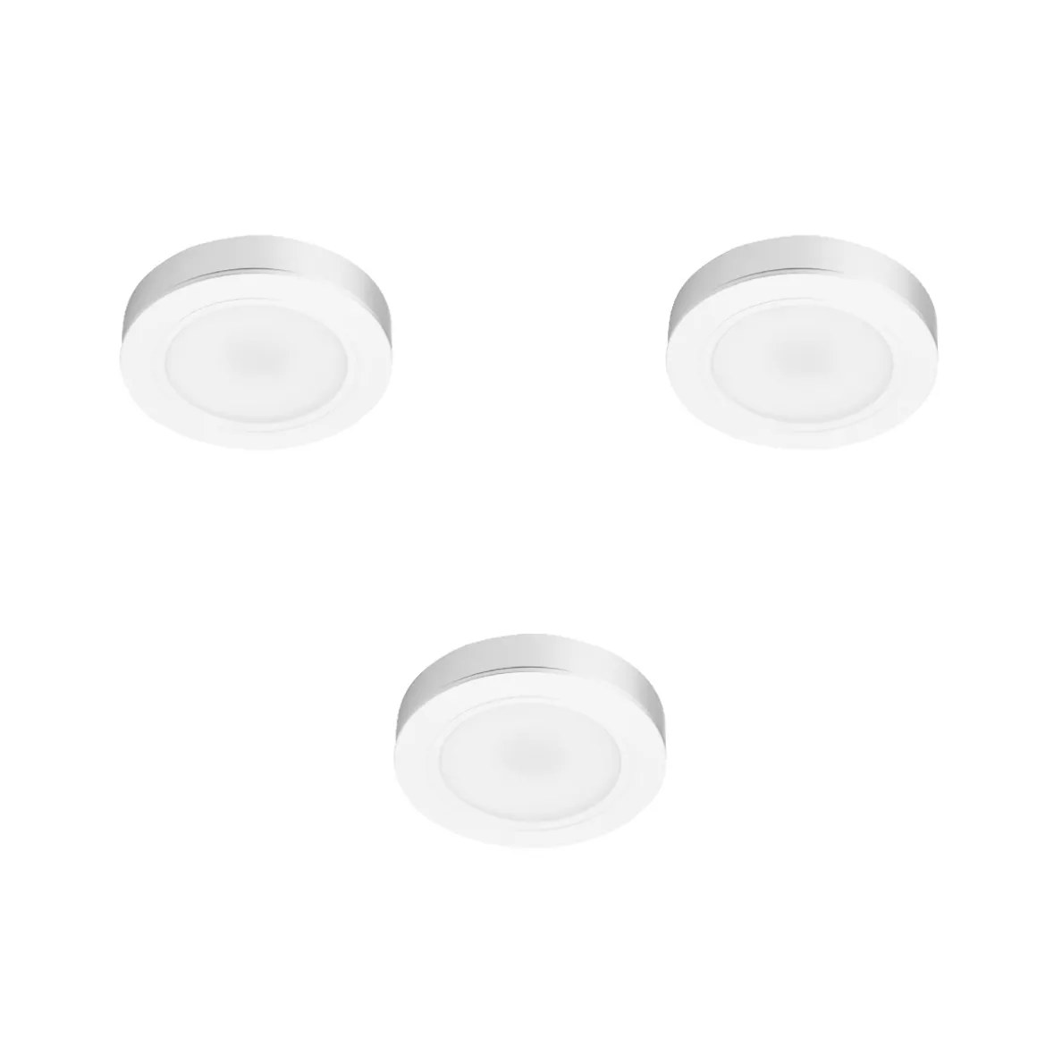 Mobilux MOB Möbel R 3x3 W LED Ein- / Aufbauleuchte, 3er Set