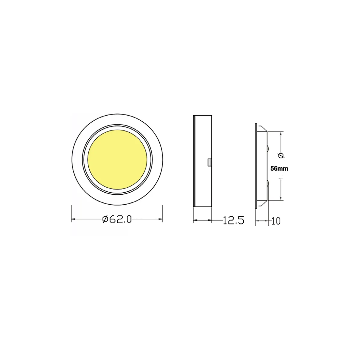 Mobilux MOB Möbel R 3x3 W LED Ein- / Aufbauleuchte, 3er Set