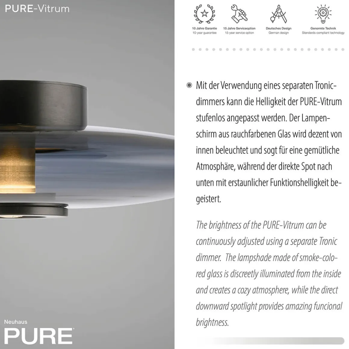 Neuhaus PURE by Paul Neuhaus PURE Vitrum LED Deckenleuchte