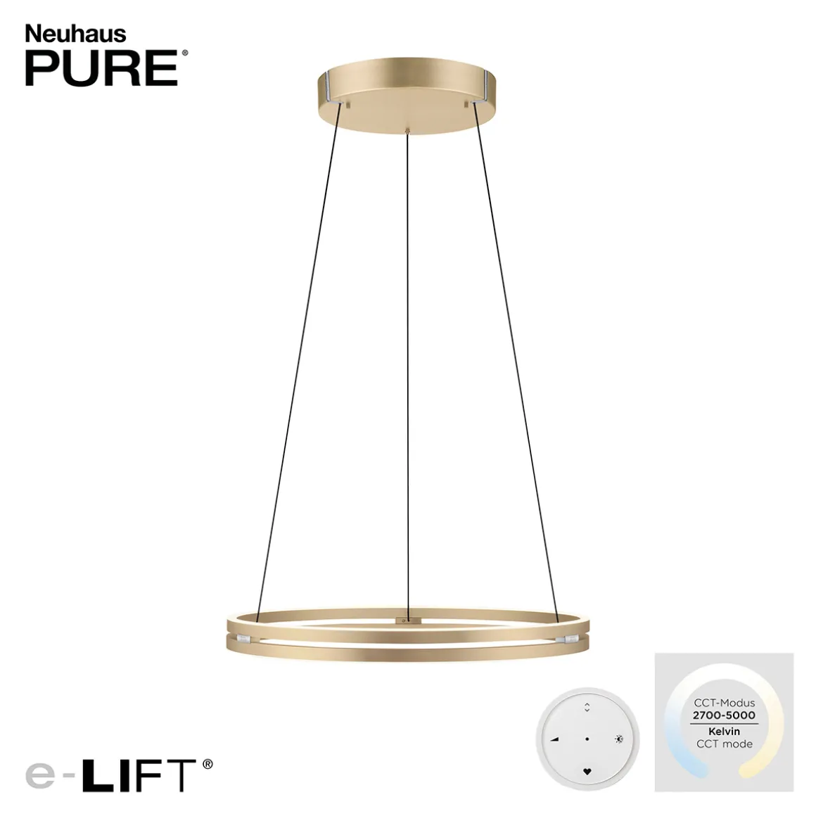 Neuhaus PURE by Paul Neuhaus PURE E-Loop LED Pendelleuchte mit e-LIFT und CCT