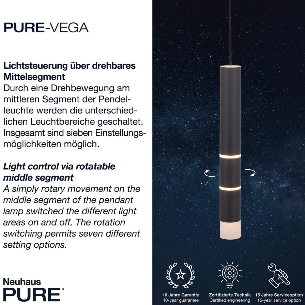Neuhaus PURE by Paul Neuhaus PURE Vega LED Pendelleuchte