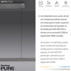 Neuhaus PURE by Paul Neuhaus PURE Moto-Rise LED Pendelleuchte mit e-SLIDE, e-LIFT und CCT
