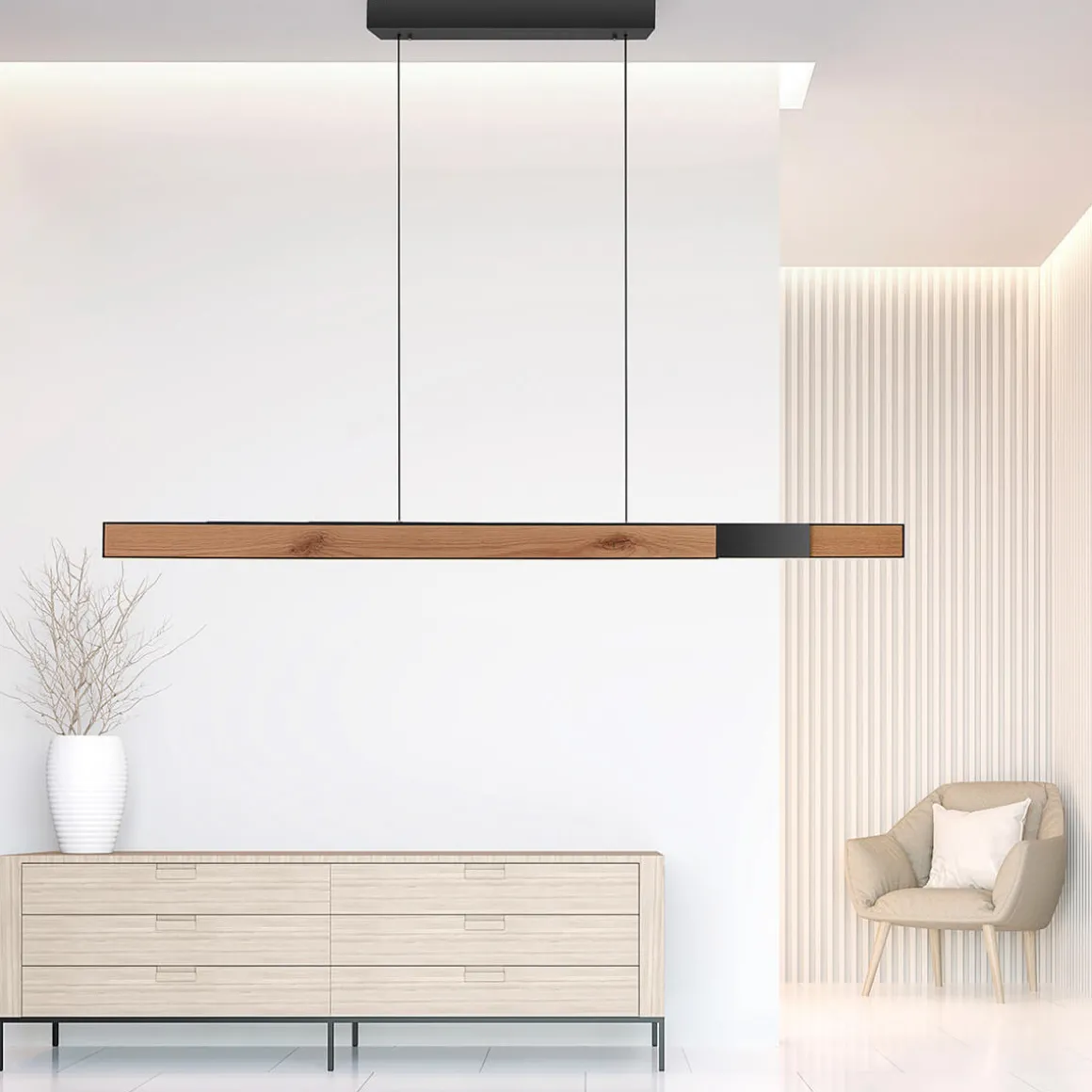 Neuhaus PURE by Paul Neuhaus PURE Moto-Rise LED Pendelleuchte mit e-SLIDE, e-LIFT und CCT