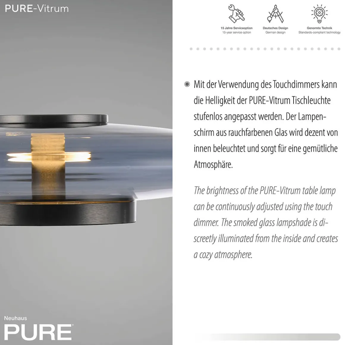 Neuhaus PURE by Paul Neuhaus PURE Vitrum LED Tischleuchte