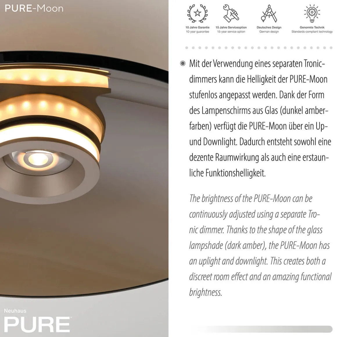 Neuhaus PURE by Paul Neuhaus PURE Moon LED Deckenleuchte