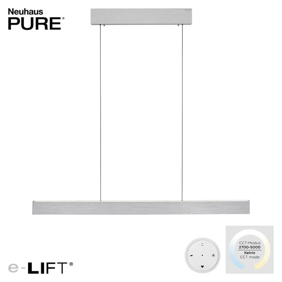 Neuhaus PURE by Paul Neuhaus PURE E-Motion LED Pendelleuchte mit e-LIFT und CCT