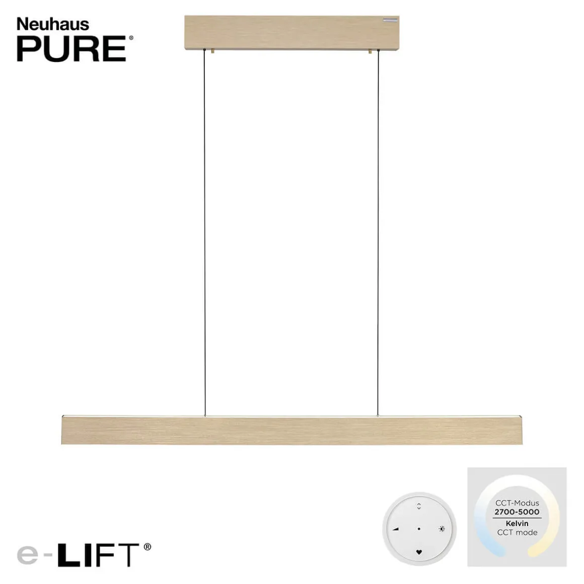 Neuhaus PURE by Paul Neuhaus PURE E-Motion LED Pendelleuchte mit e-LIFT und CCT