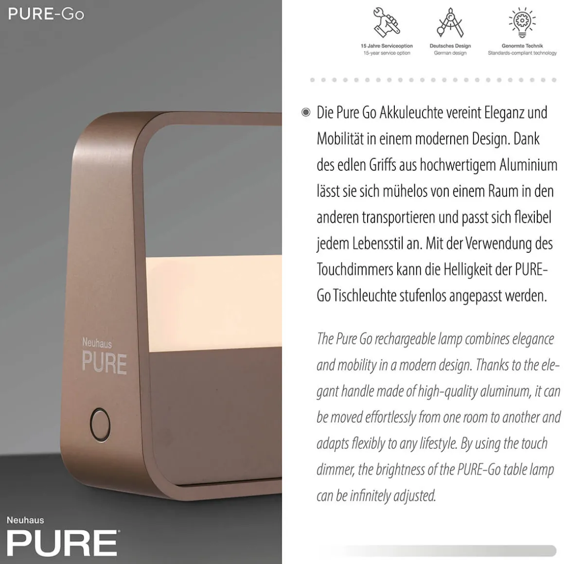 Neuhaus PURE by Paul Neuhaus PURE Go LED Akkuleuchte