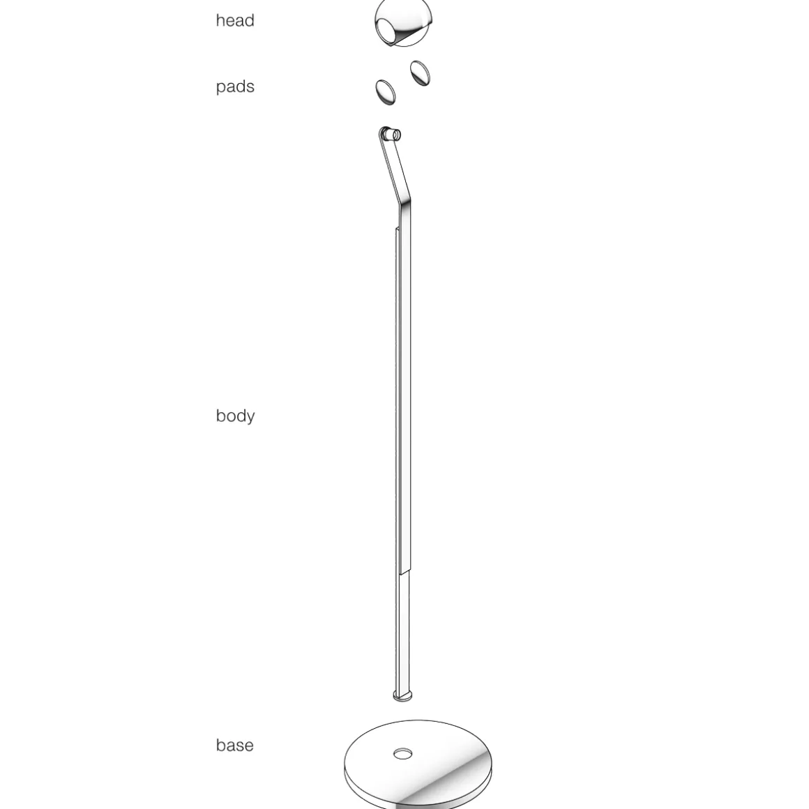 Occhio io 3d lettura C Stehleuchte, 3000 K