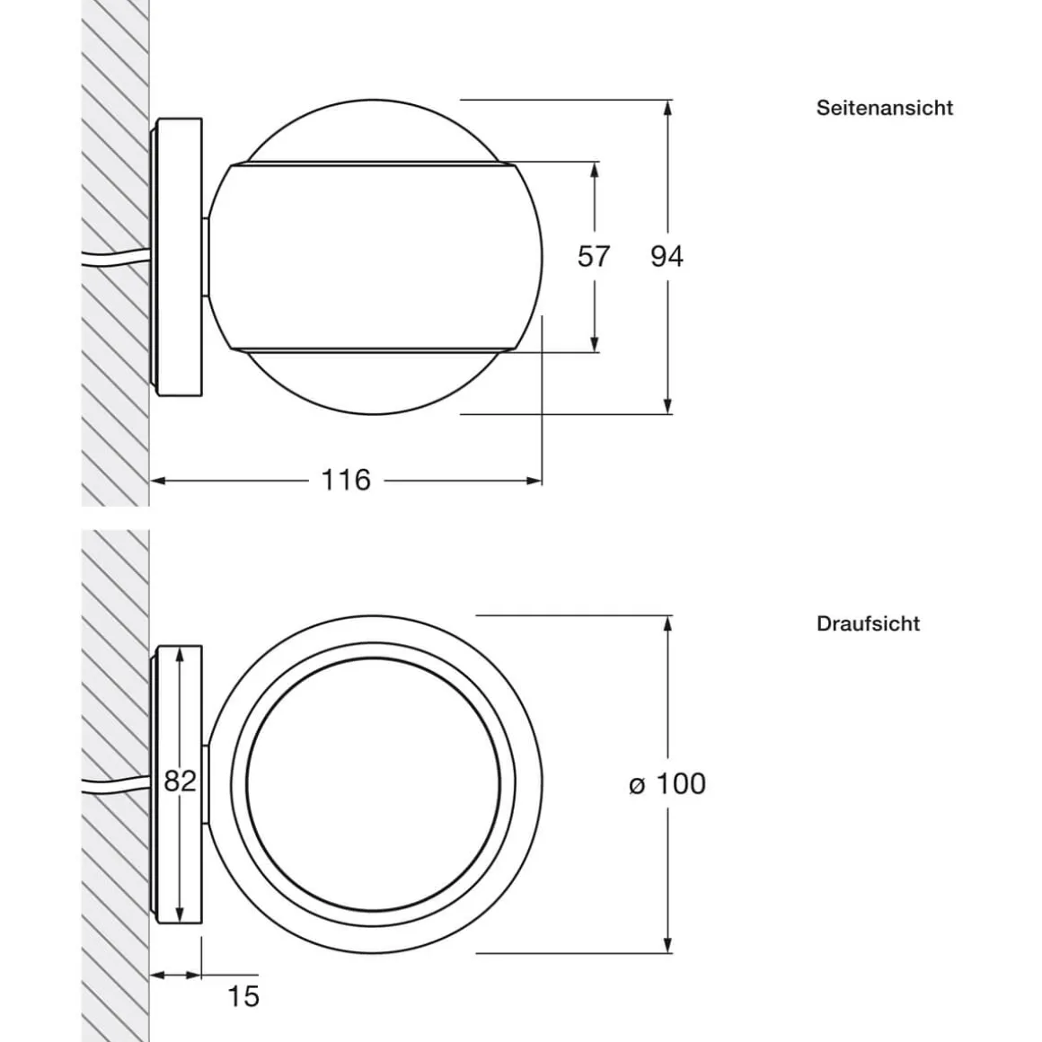 Occhio io verticale Volt D LED Wandleuchte, 2700 K