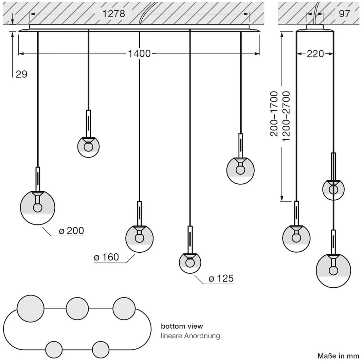 Occhio Luna sospeso cloud 5 L fix LED Pendelleuchte