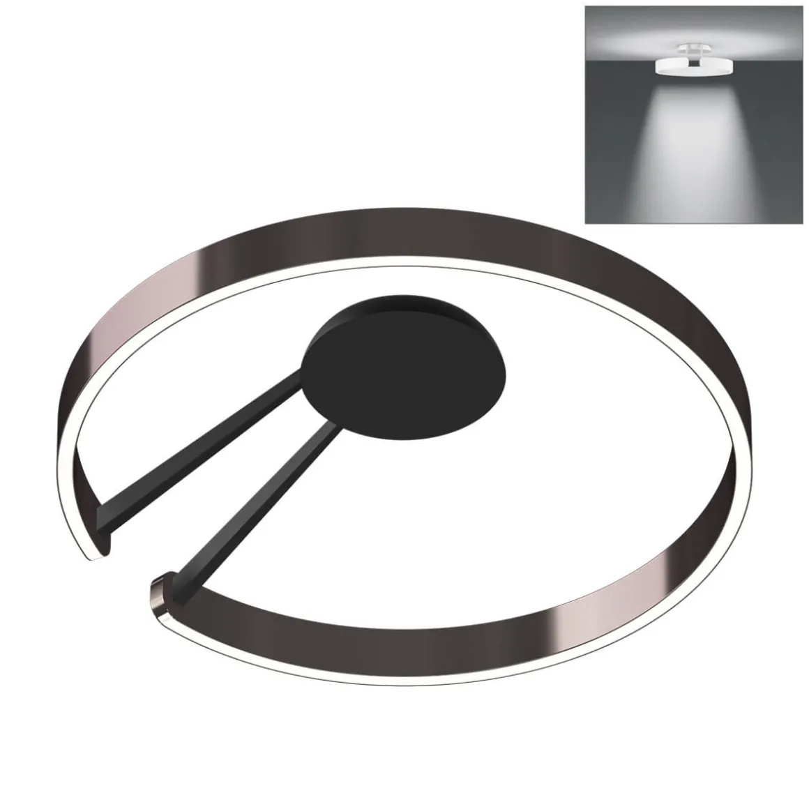 Occhio Mito aura 60 narrow LED Deckenleuchte, Base: schwarz matt