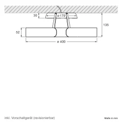 Occhio Mito aura 40 wide LED Wand- / Deckenleuchte, Base: schwarz matt